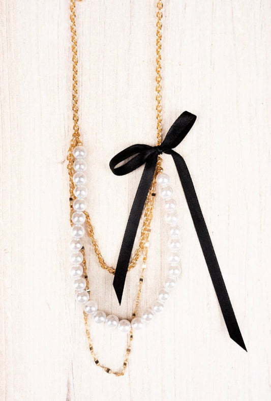 Bow trend necklace (Black)