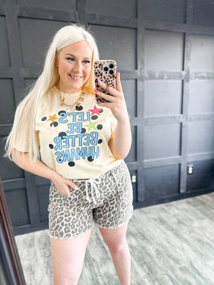 Leopard Drawstring Shorts