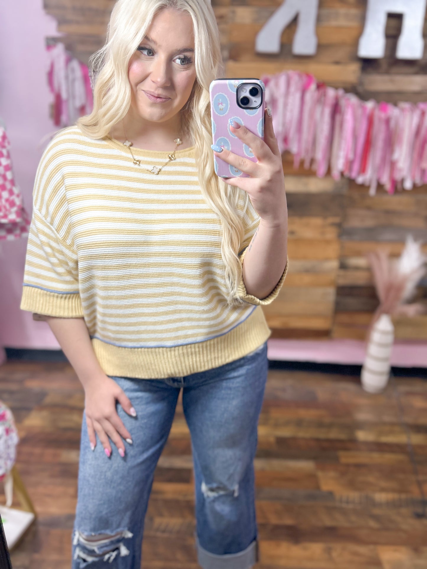 Sunshine Striped Knit Top