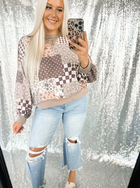 Mixed Signals Patchwork Top