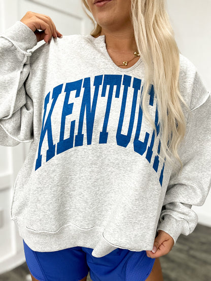 Kentucky Reversible V Neck Oversized Sweatshirt