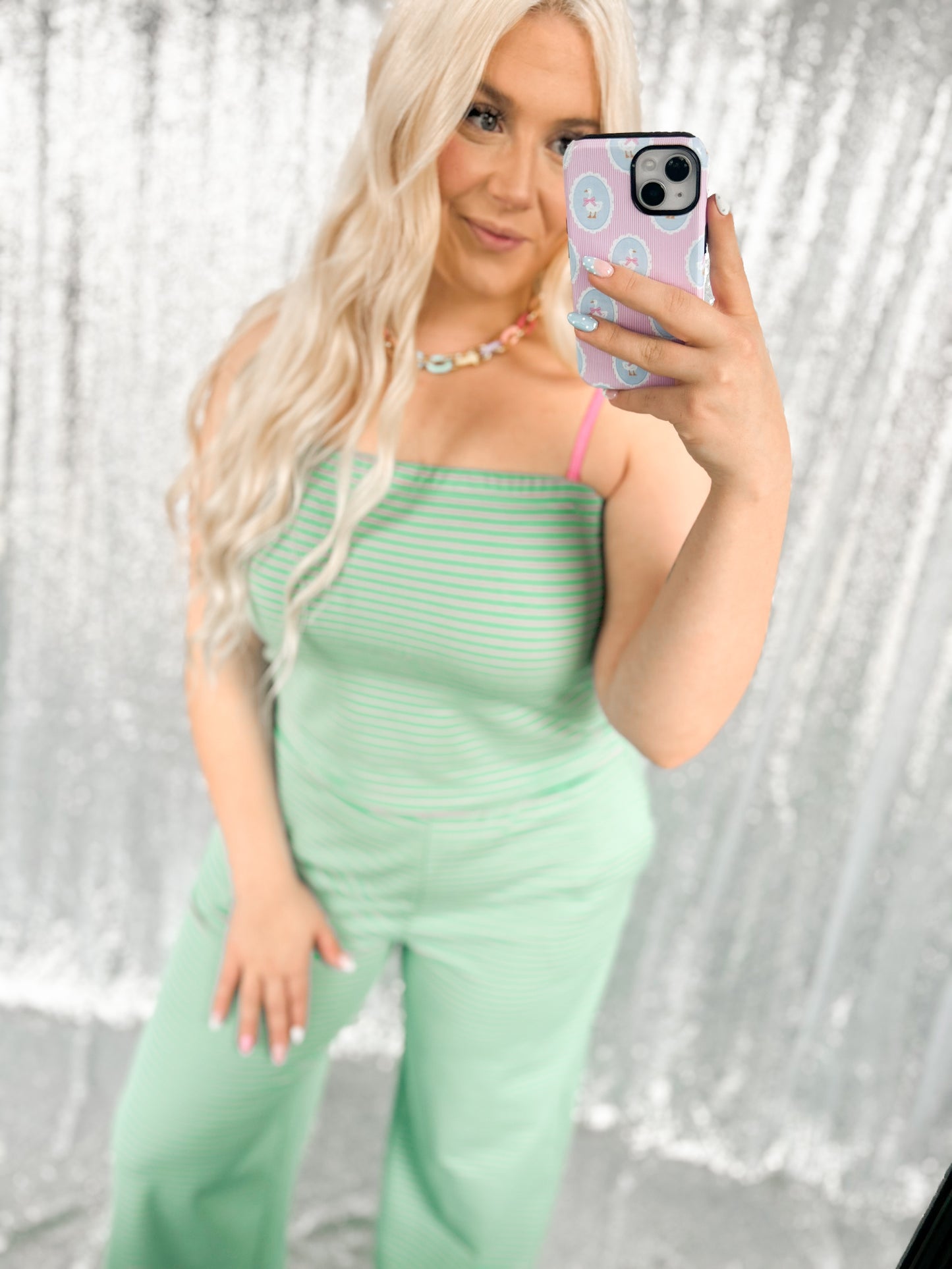 Green & Fuchsia Striped {SET}