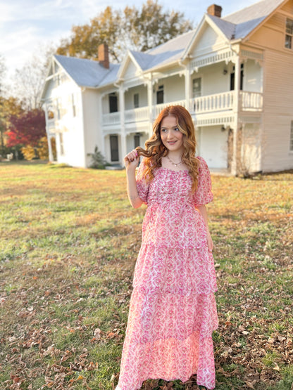 Holly Berry Blossoms Maxi Dress