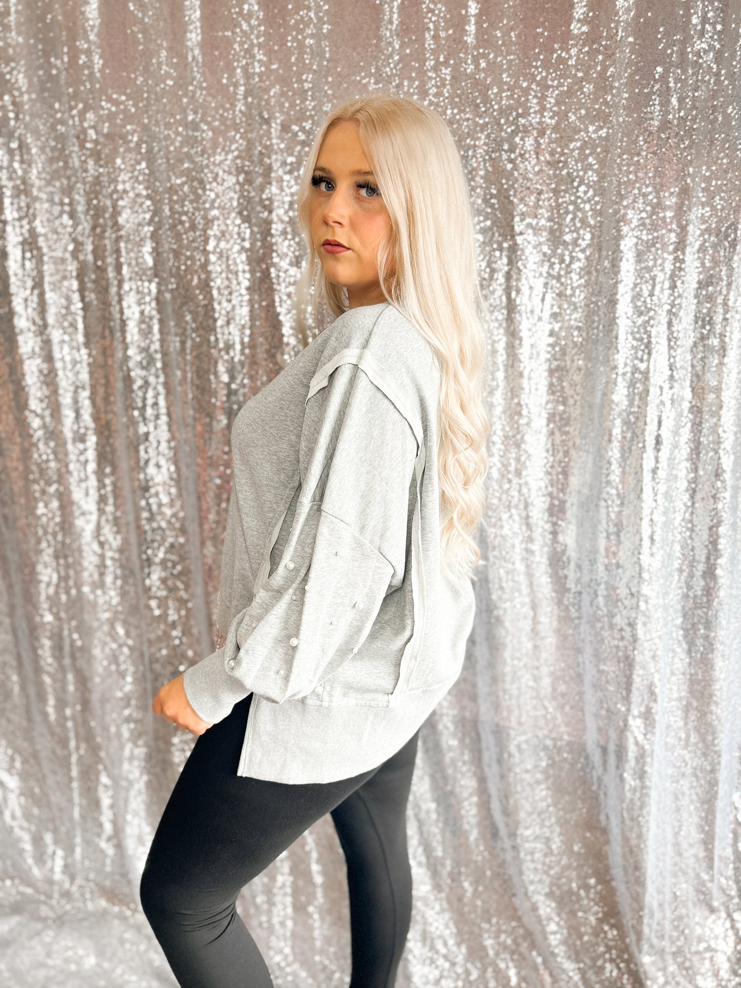 Heather Gray Pearl Crewneck