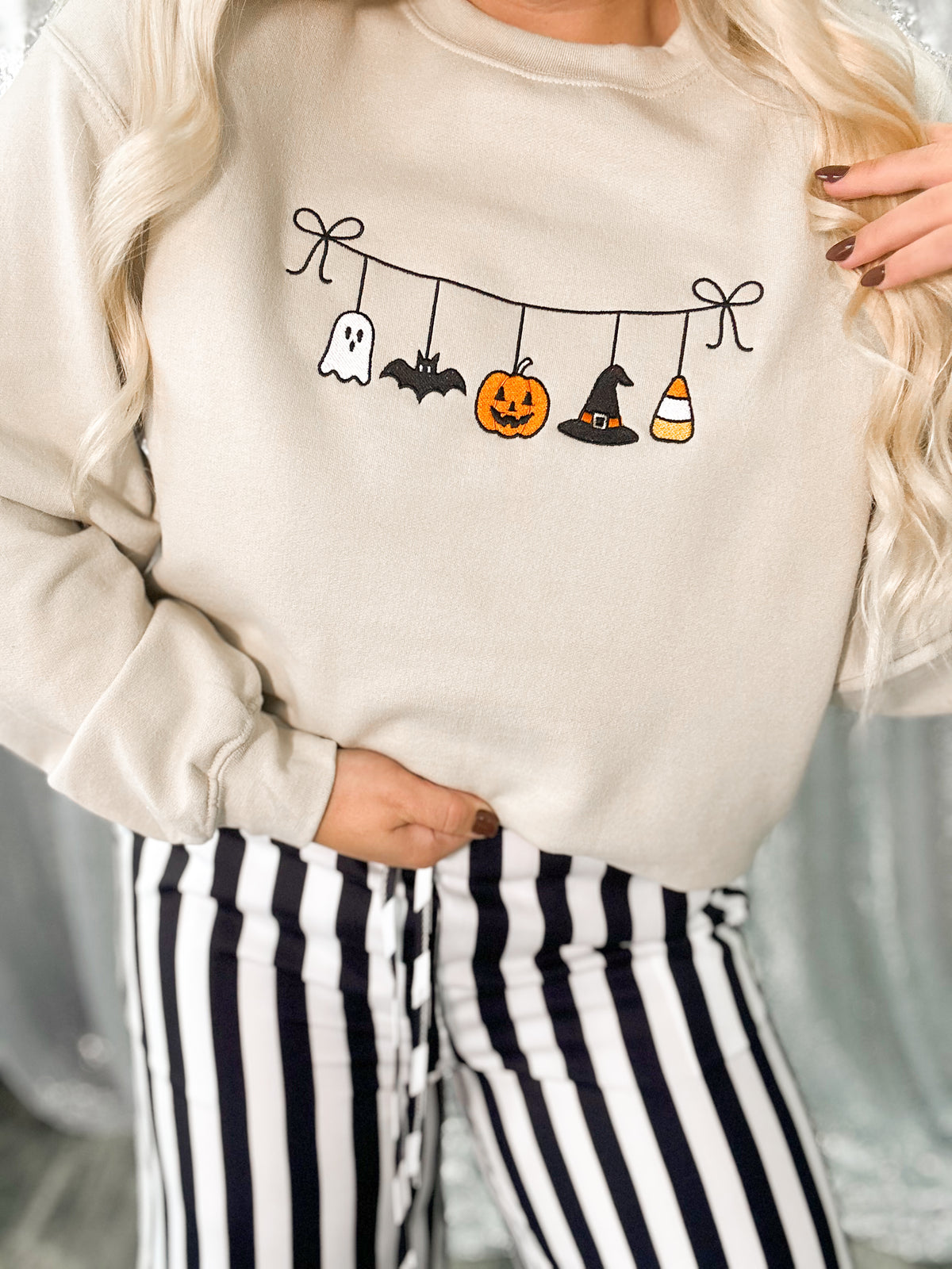 Spooky Garland Embroidered Sweatshirt