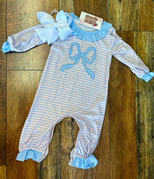 Pink & Blue Coquette Romper