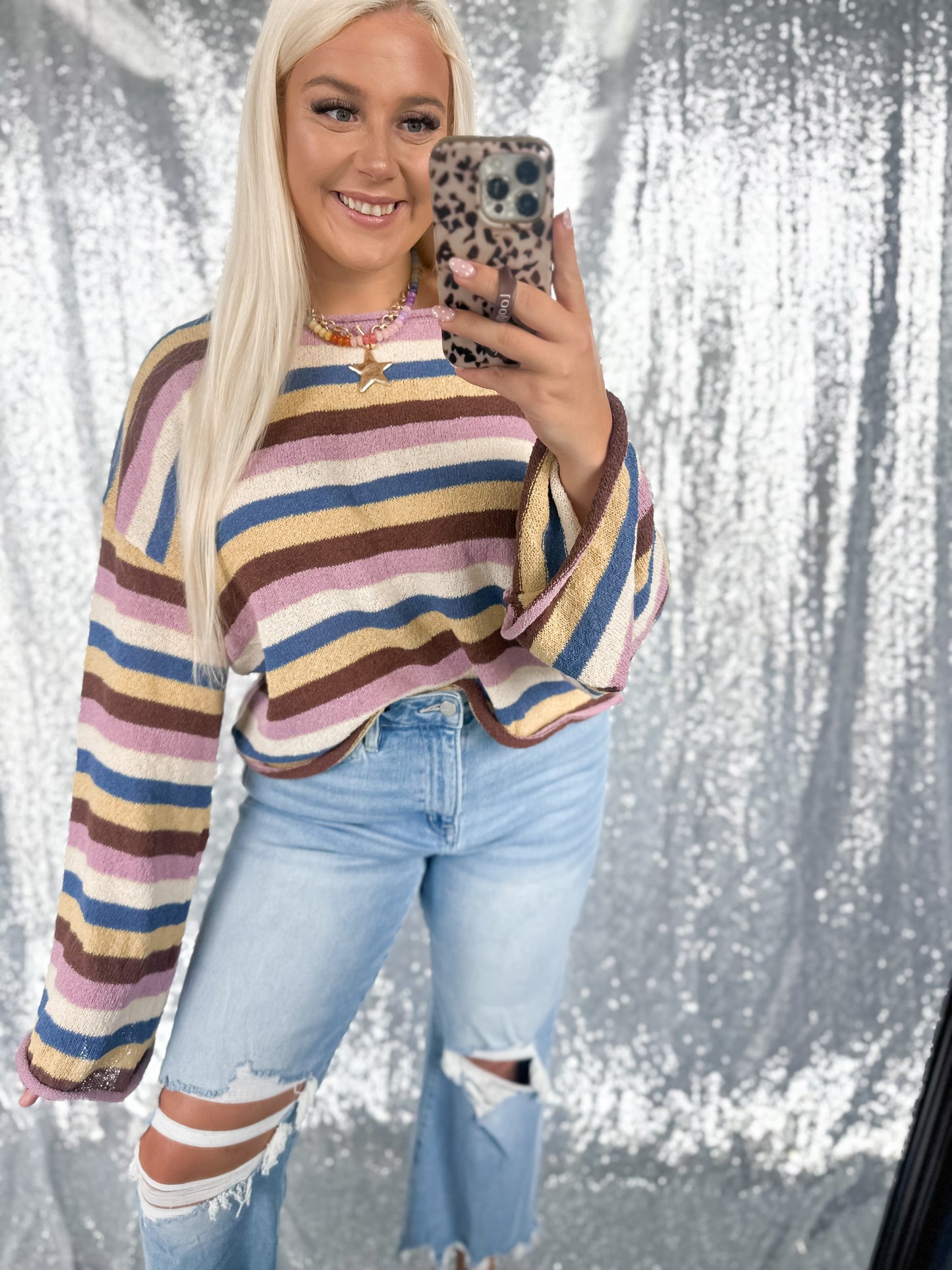 Vintage Harvest Striped Knit Top