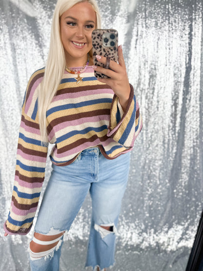 Vintage Harvest Striped Knit Top
