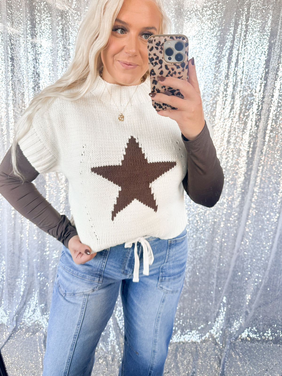 Star Knit Sweater Vest
