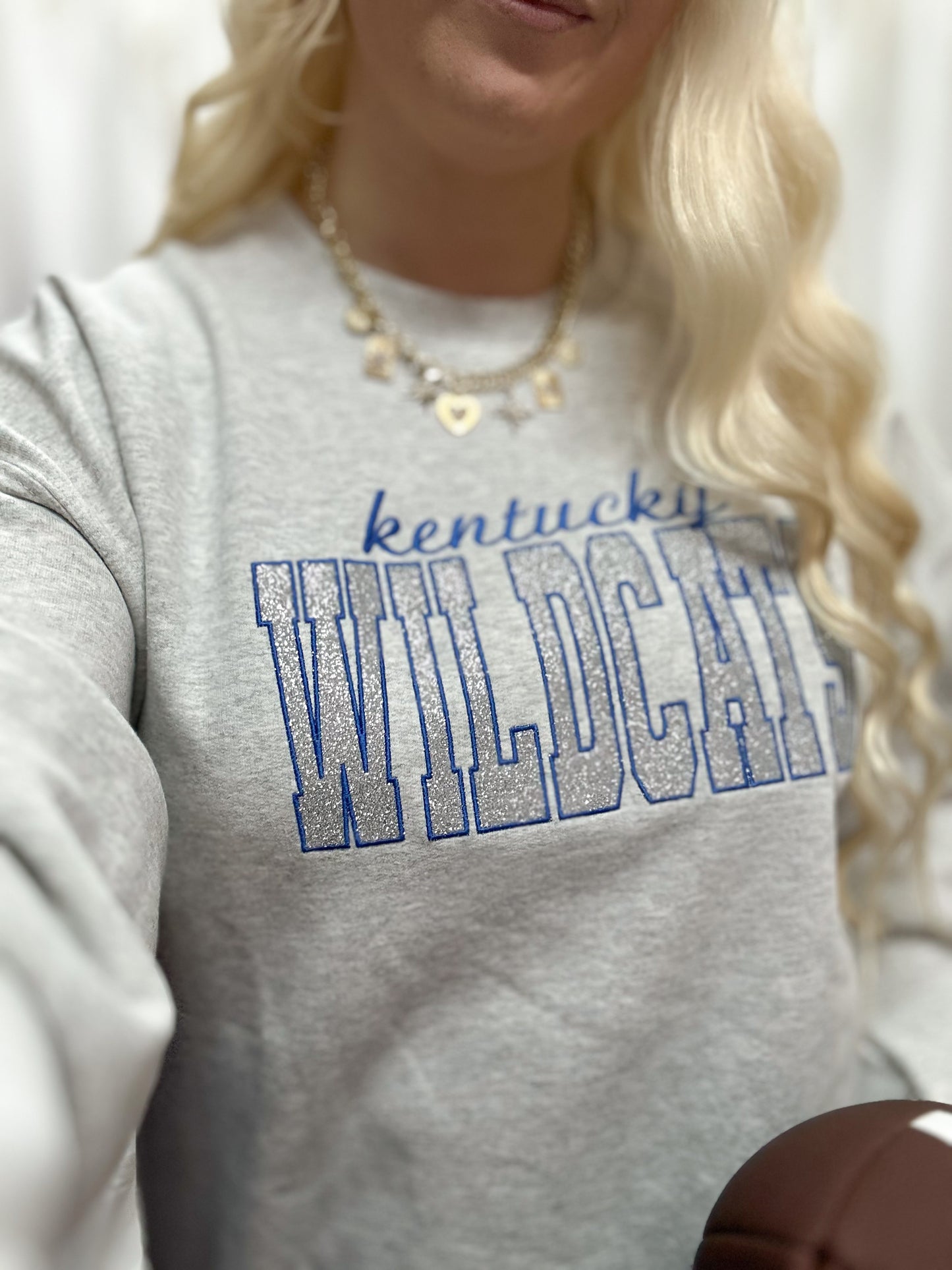 Wildcats Embroidered Glitter Crewneck