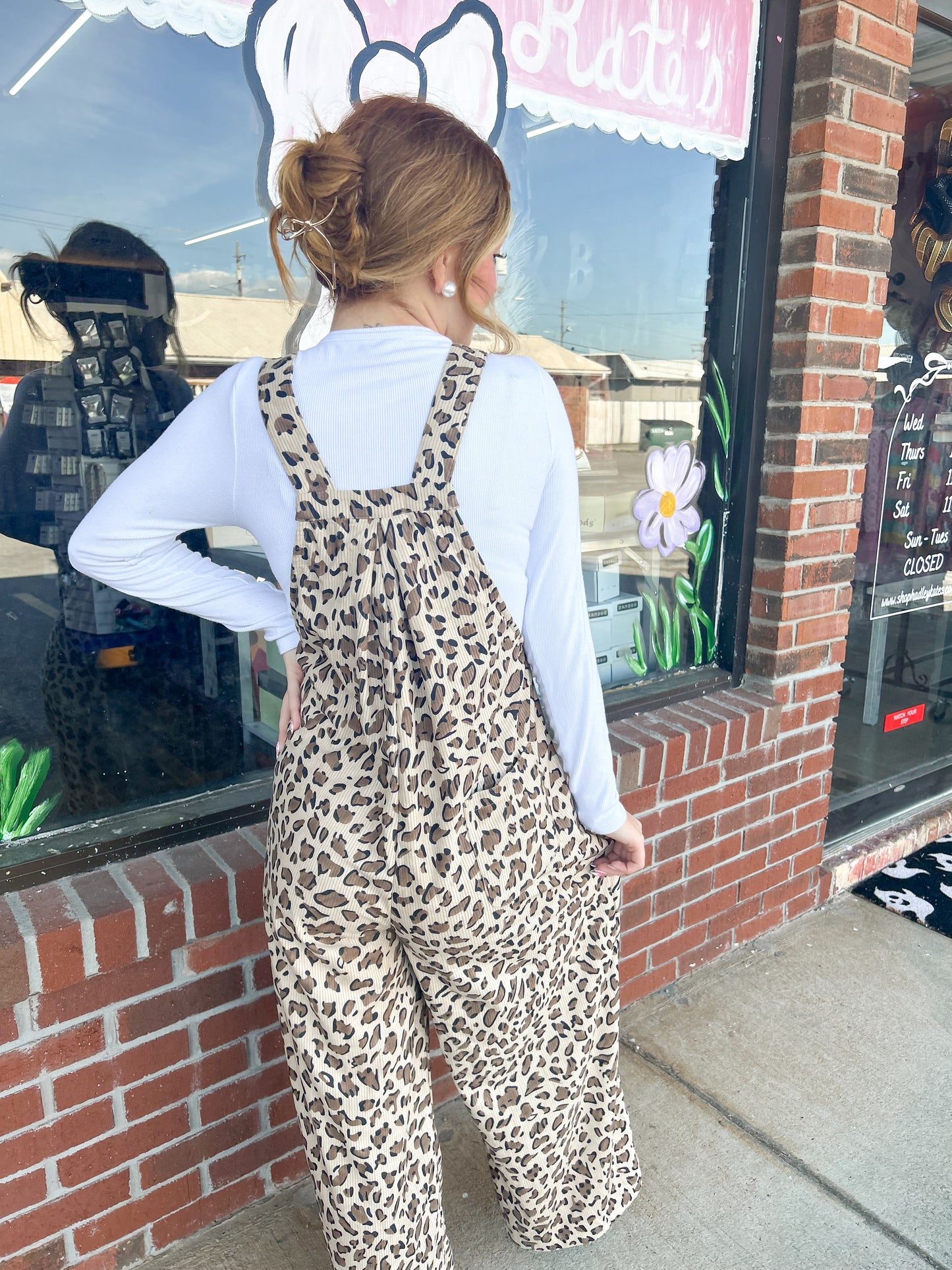 Leopard Overall Ribbed Jumpsuit