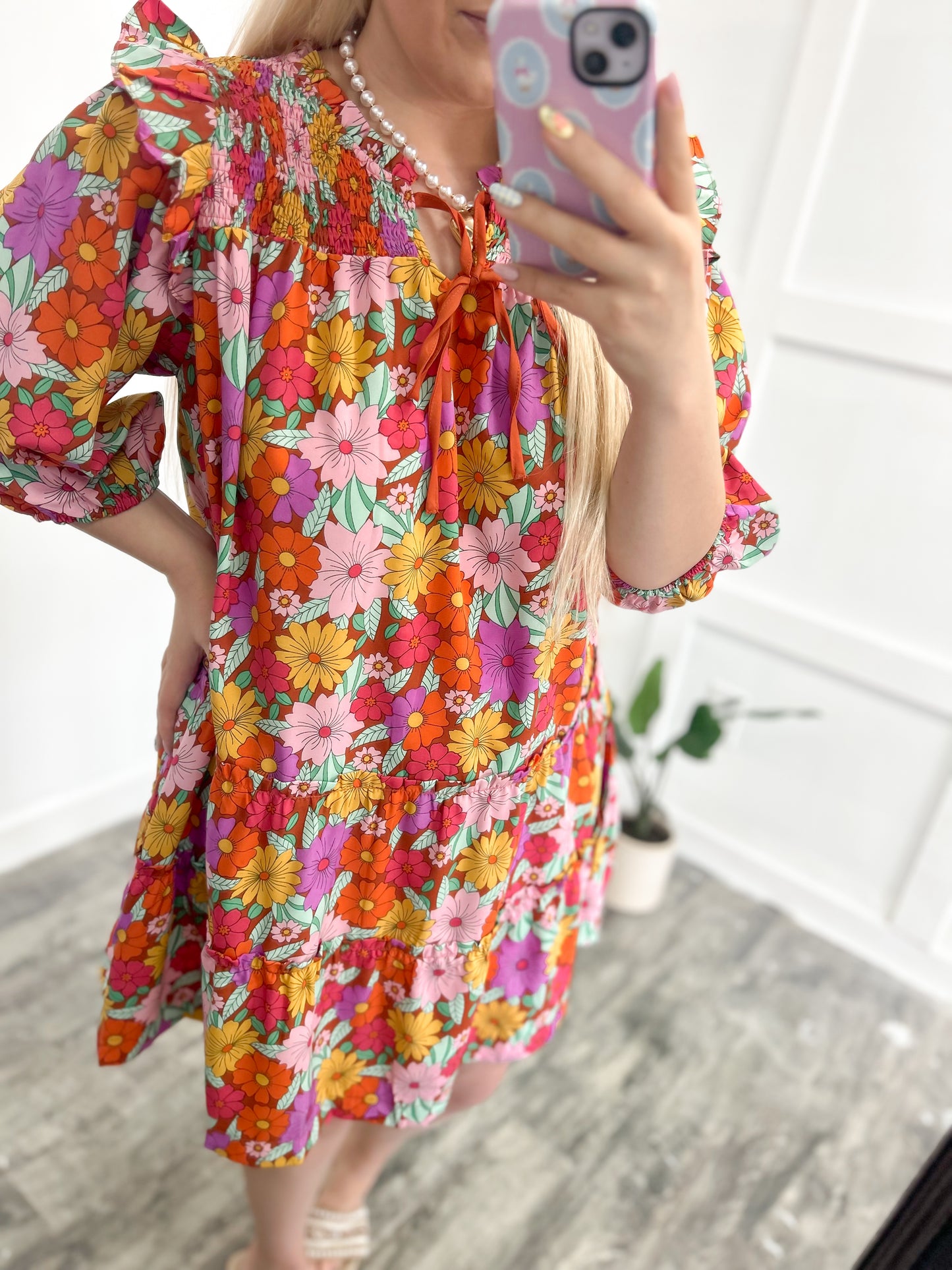 Groovy Floral Swing Dress