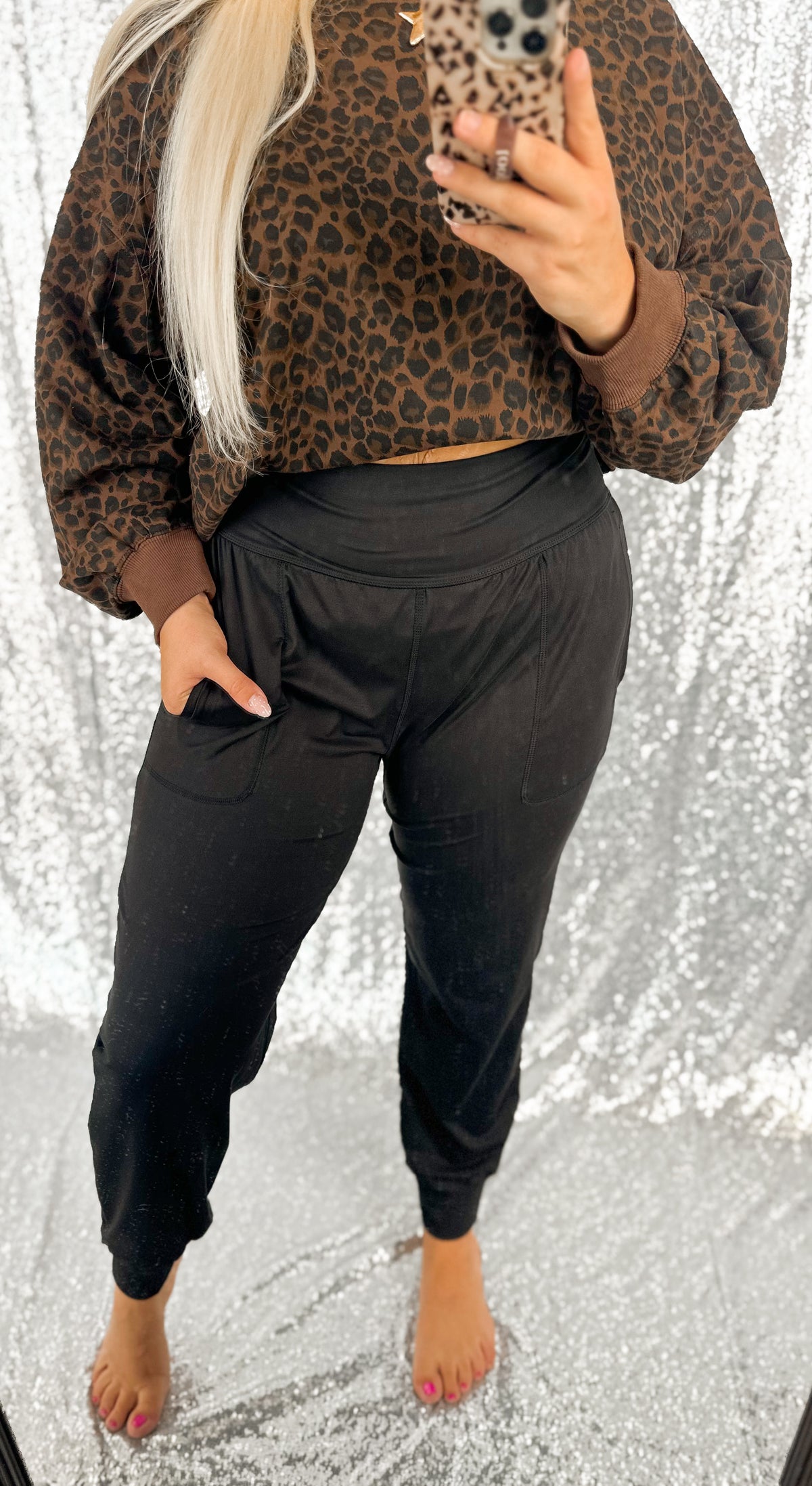 Black Buttery Soft Wide Waistband Joggers
