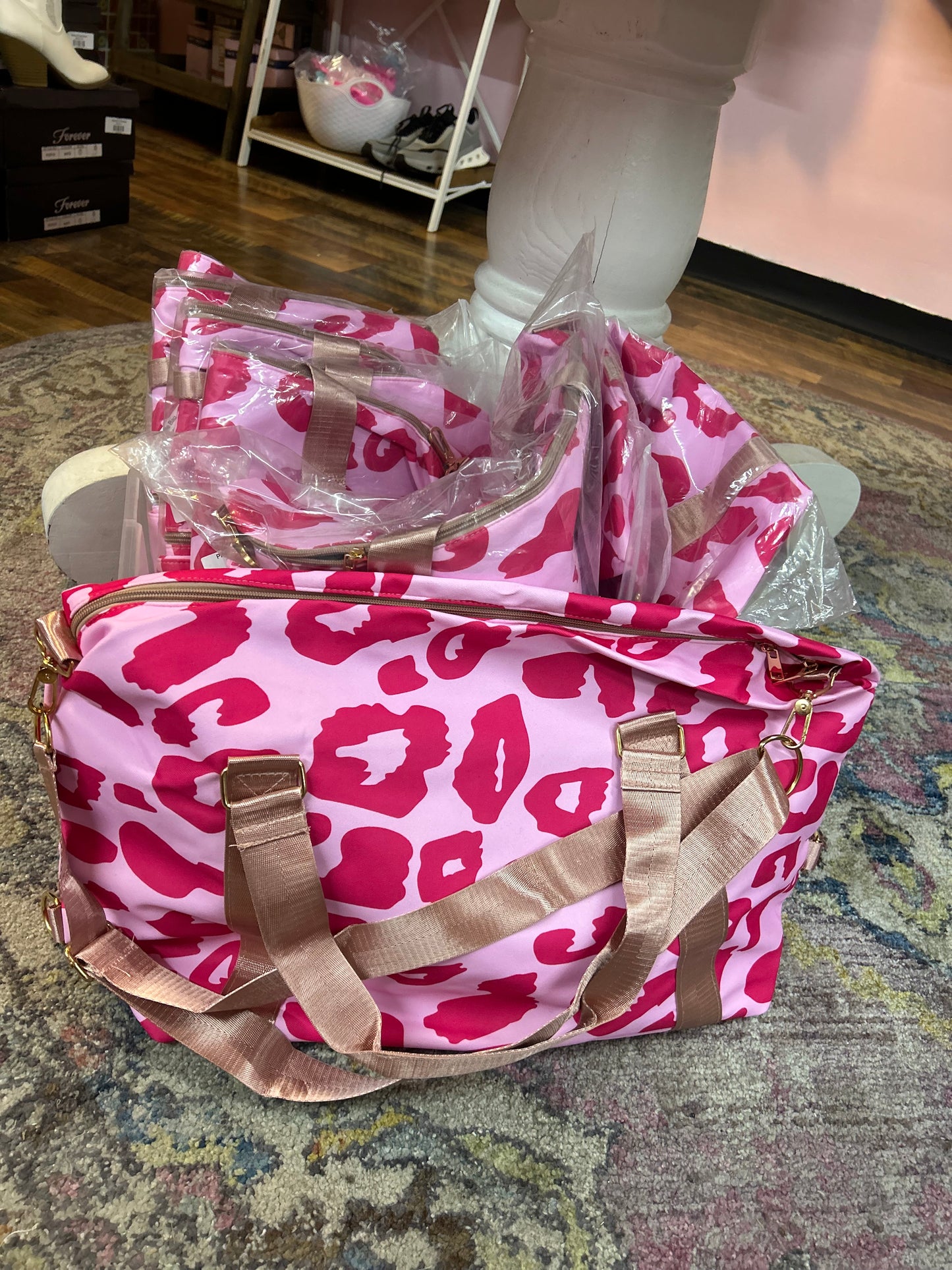 Pink Leopard Duffle Bag