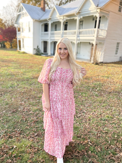 Holly Berry Blossoms Maxi Dress