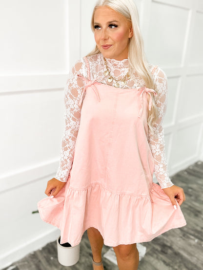 Blush Denim Coquette Dress