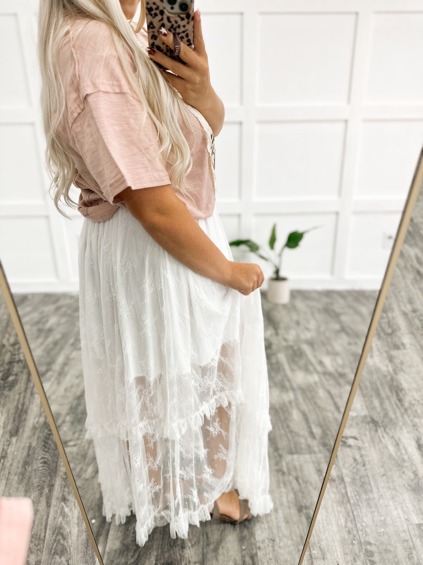 White Lace Maxi Skirt