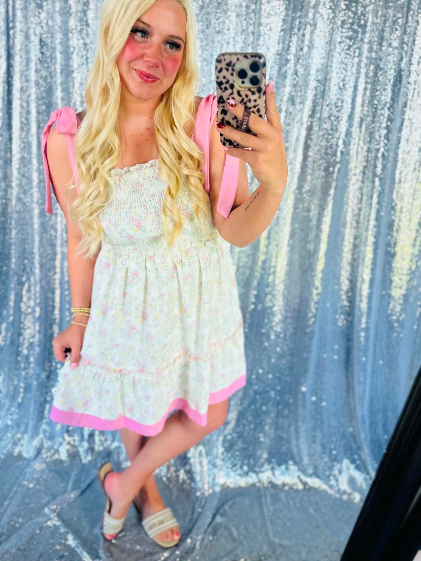 Pressed Petals Floral Smocked Swing Dress