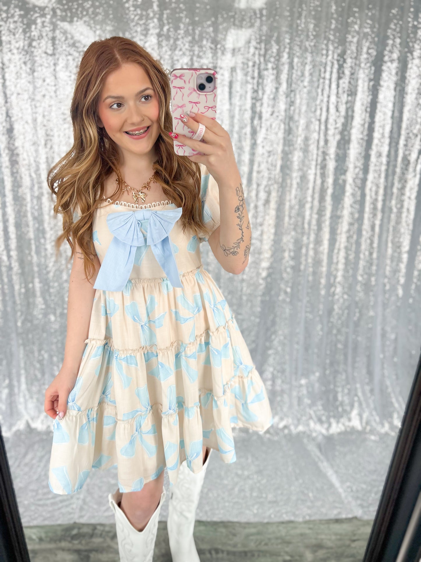 Blue Coquette Babydoll Dress