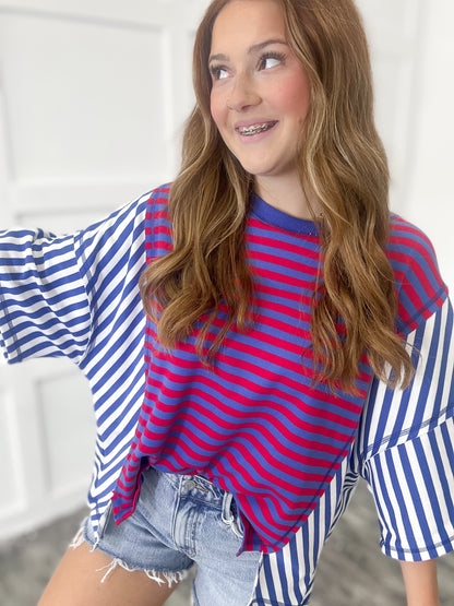 Americana Striped Oversized Top
