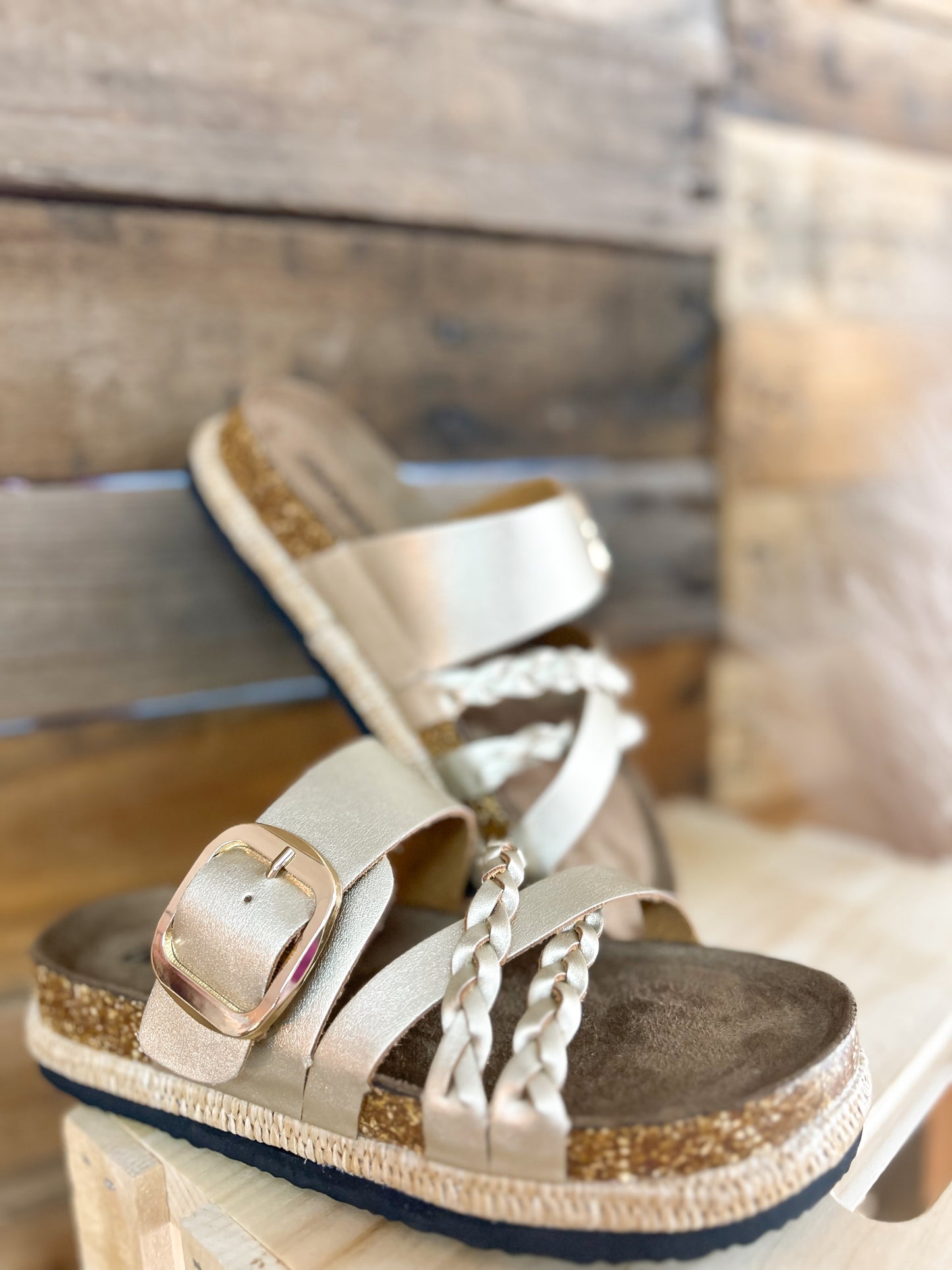 Gold Buckle Espadrille Sandal