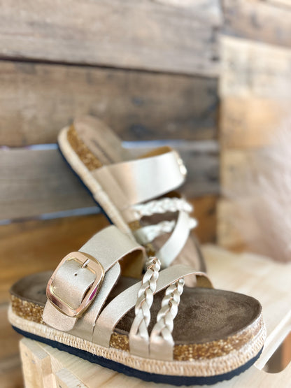 Gold Buckle Espadrille Sandal