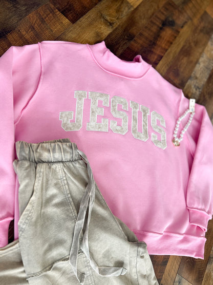 Jesus Pink Mockneck