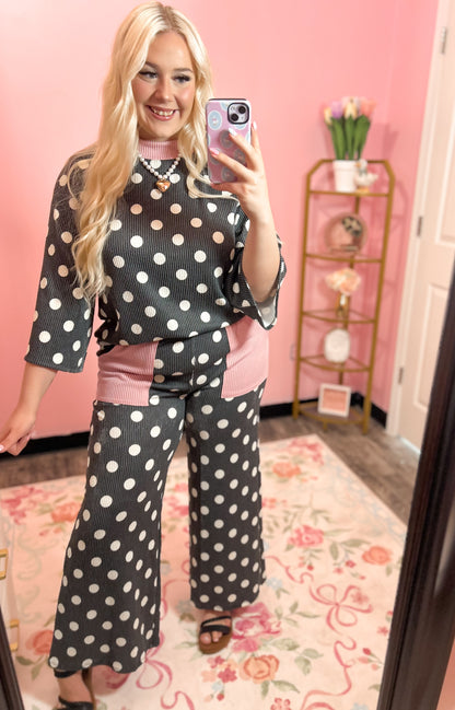 Polka Dot Mockneck Set
