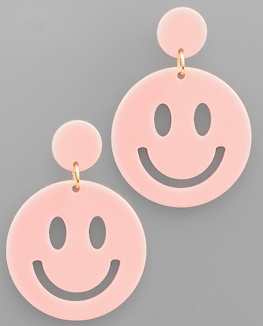 Pink Smiley Earrings