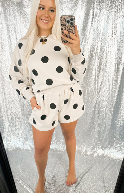 Black Polka Dot Short {SET}