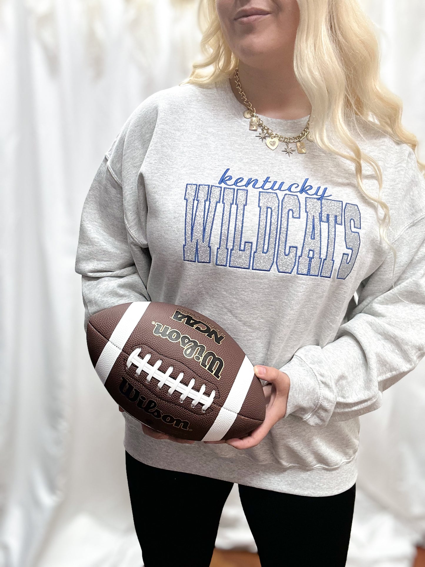 Wildcats Embroidered Glitter Crewneck
