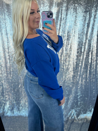 Royal Blue Gameday Cropped Crew