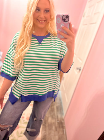 Kelly & Royal Striped Colorblock