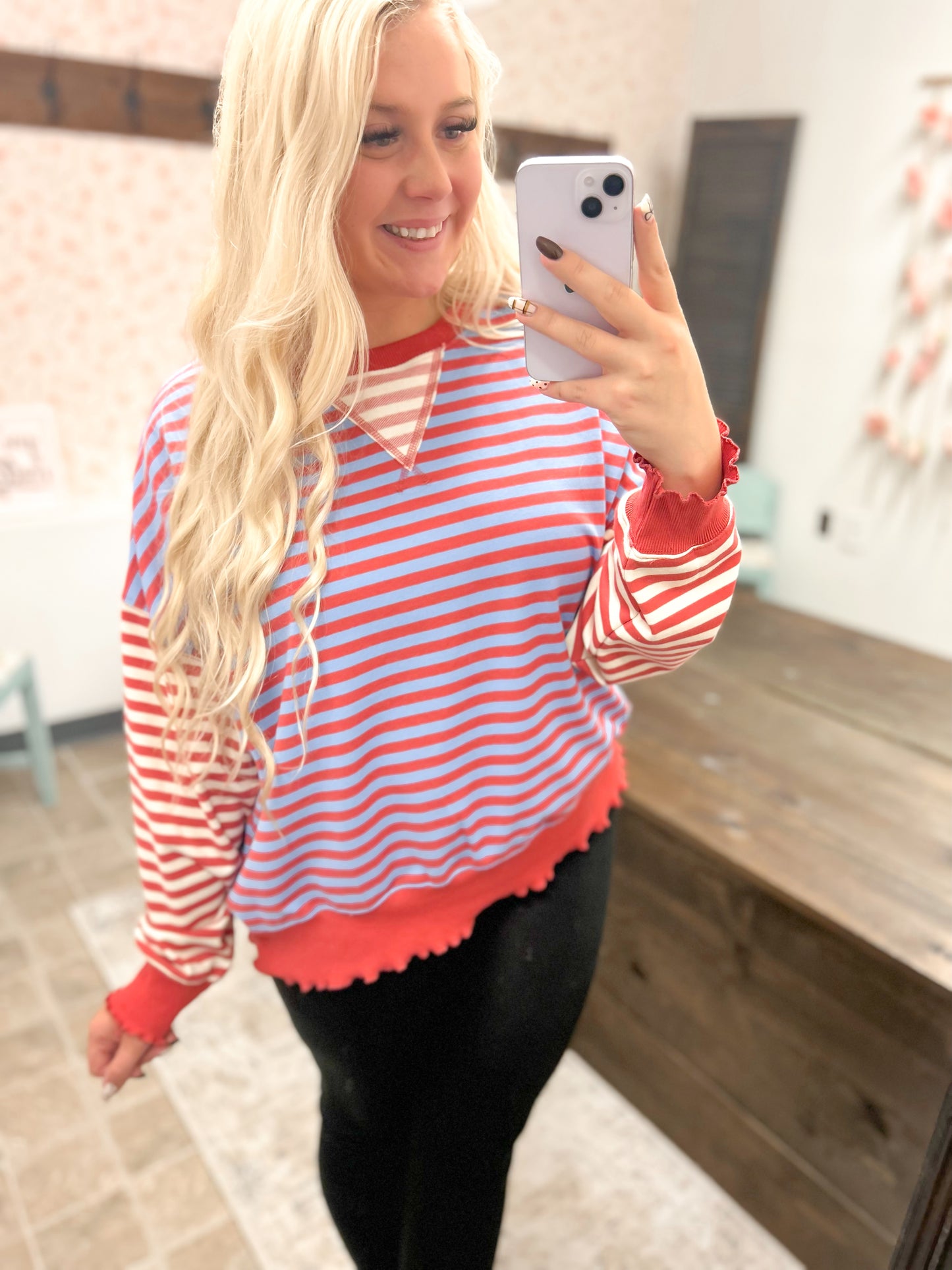 Sydney Striped Oversized Colorblock Top