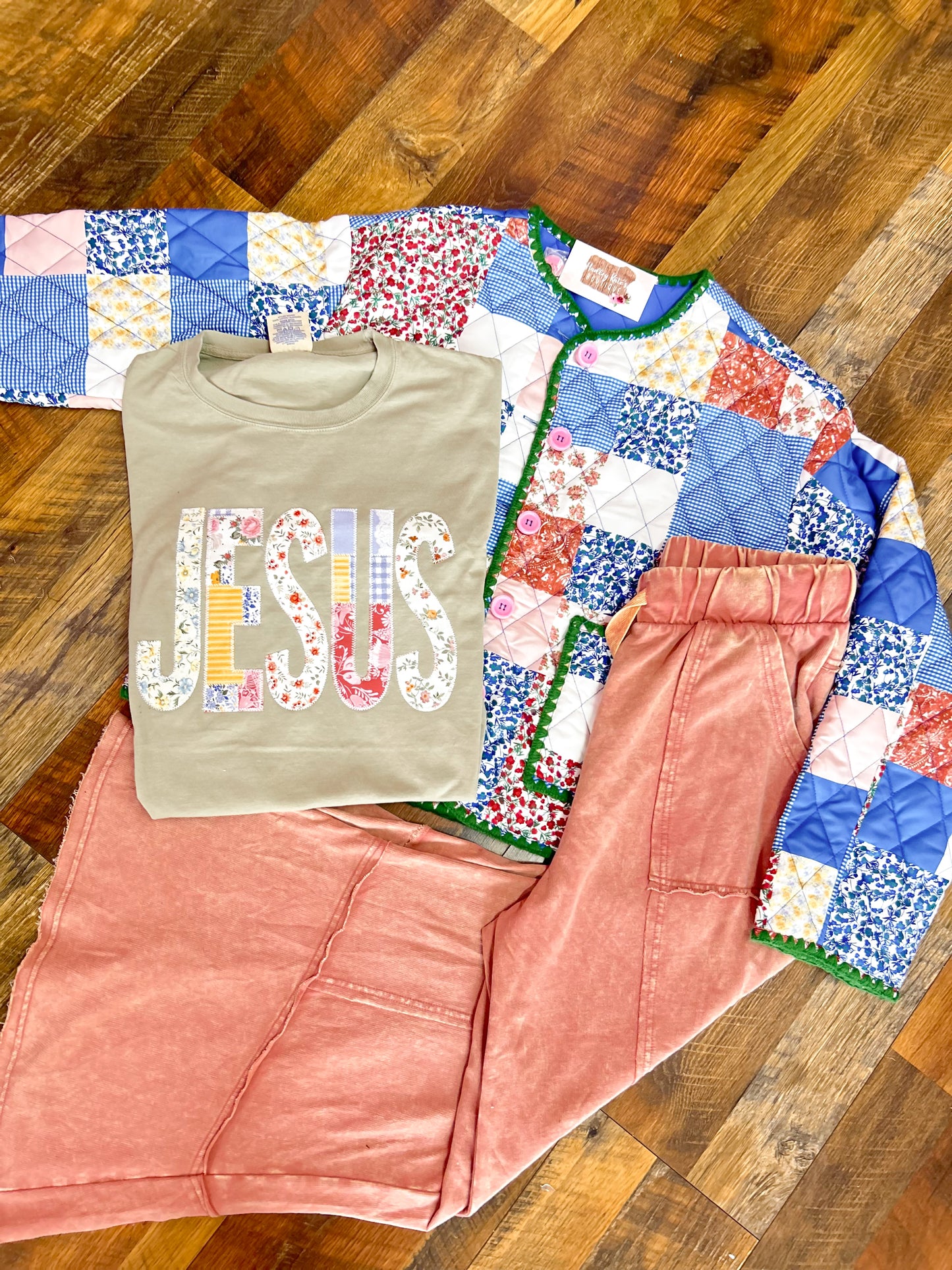 Jesus Patchwork Appliqué Tee