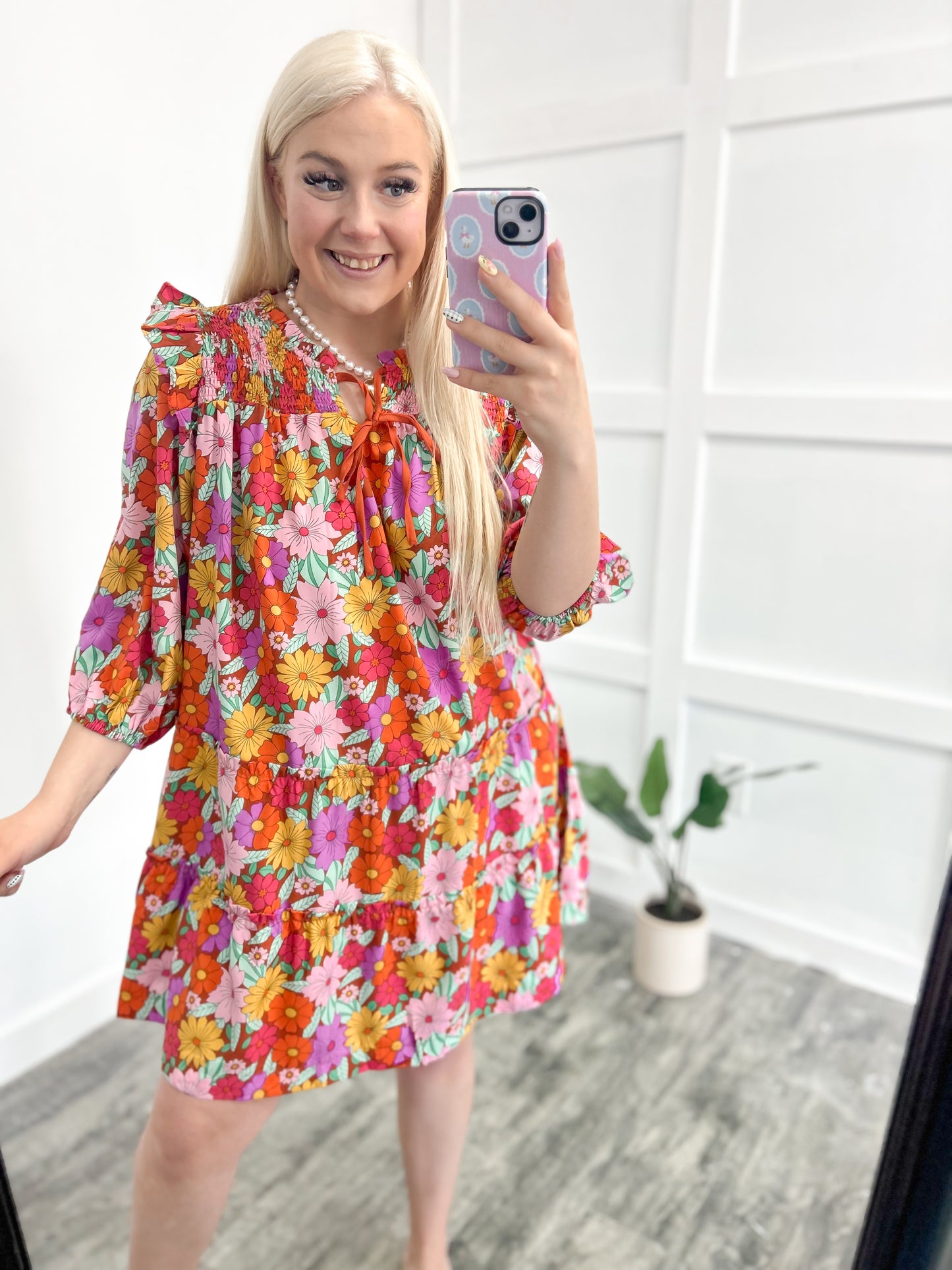 Groovy Floral Swing Dress