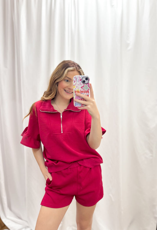 Magenta Ruffle Set