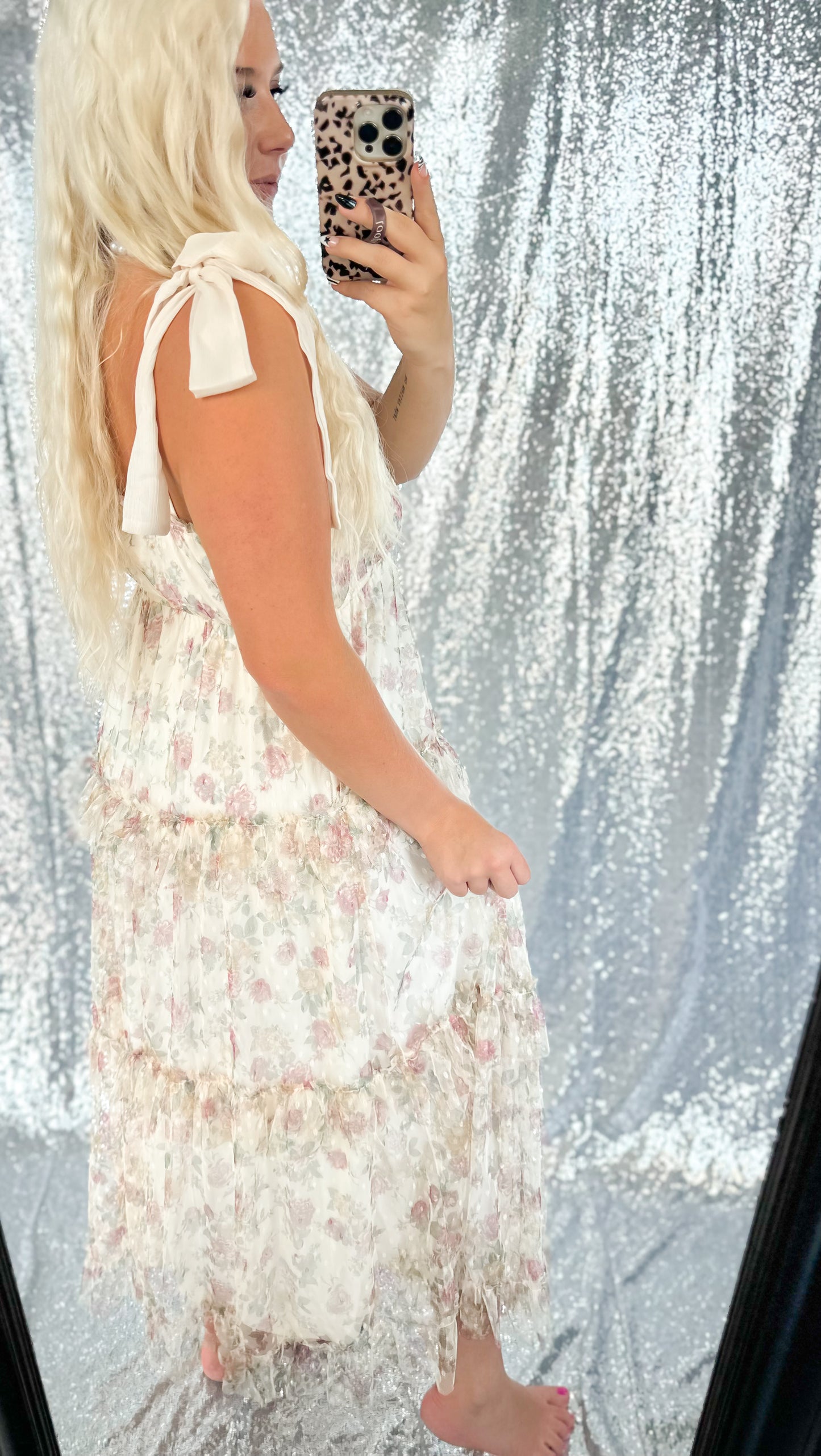 Down South Floral Tulle Maxi Dress