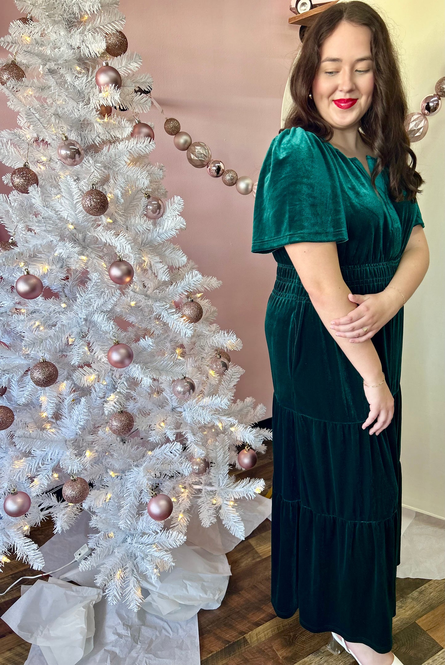 Emerald Velvet Maxi Dress