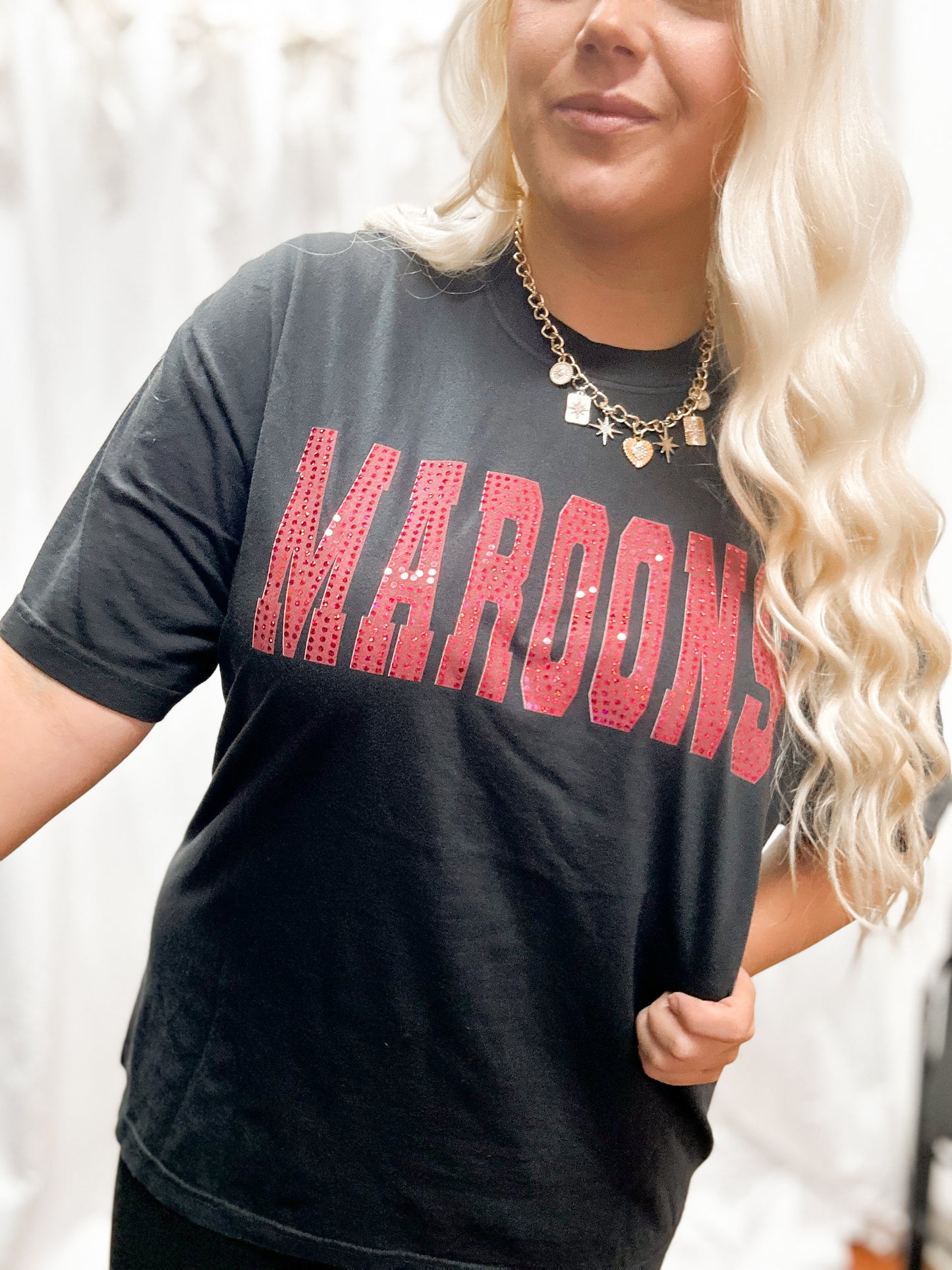Black Maroons Spangle Tee