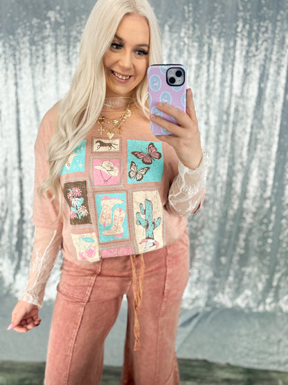 Girly Western Stamp Tee