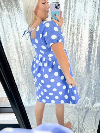 Denim Polka Dot Dress