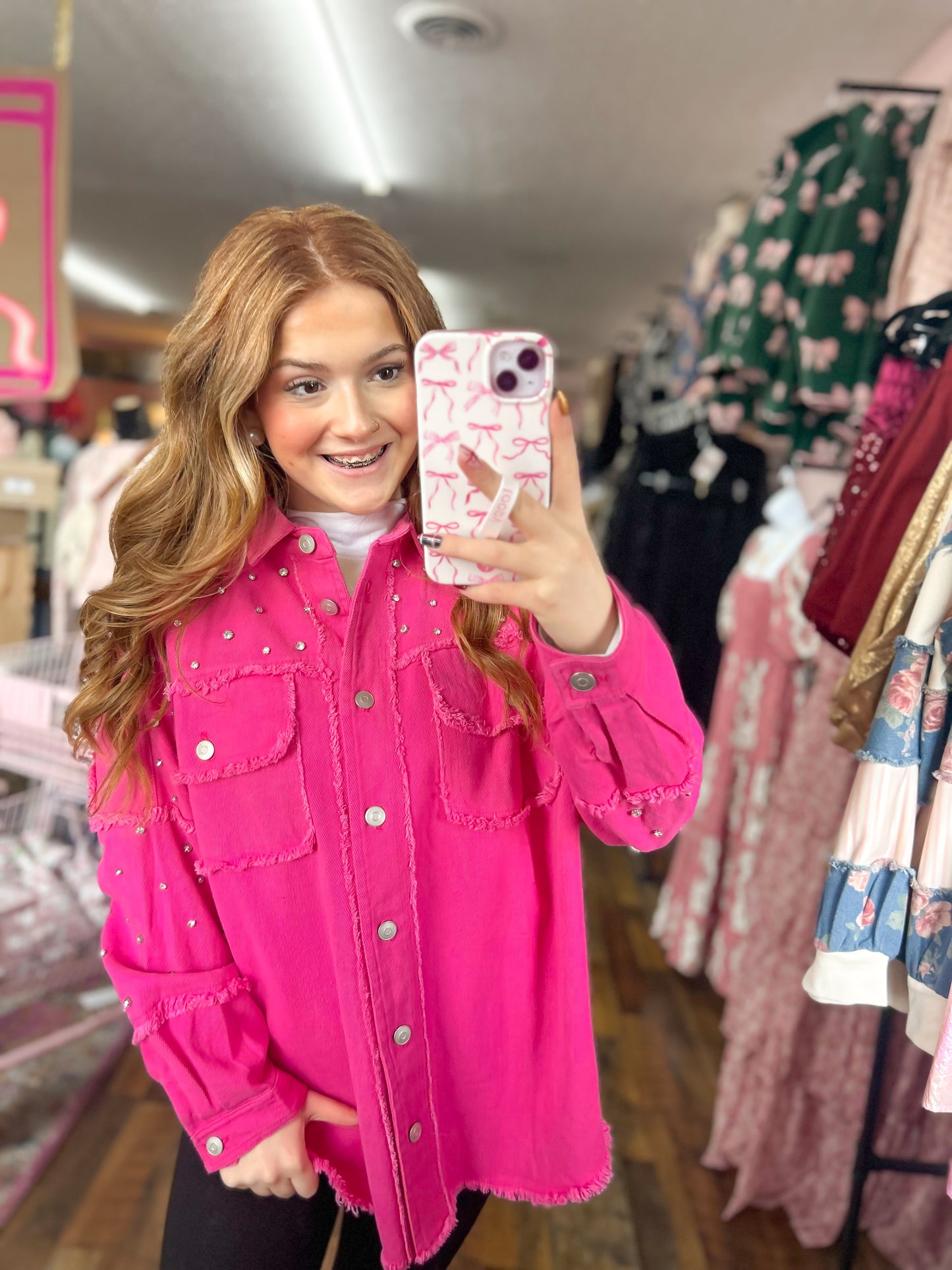 Pink Diamond Denim Jacket