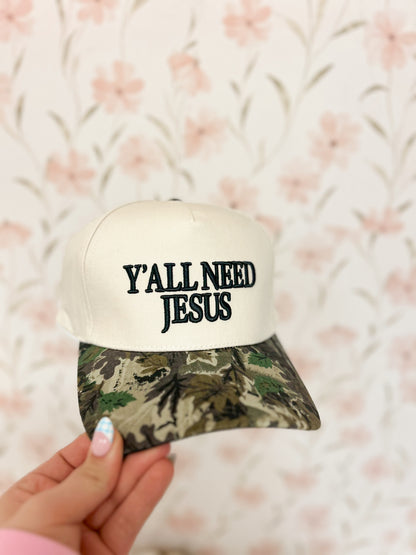 Yall Need Jesus Embroidered Hats