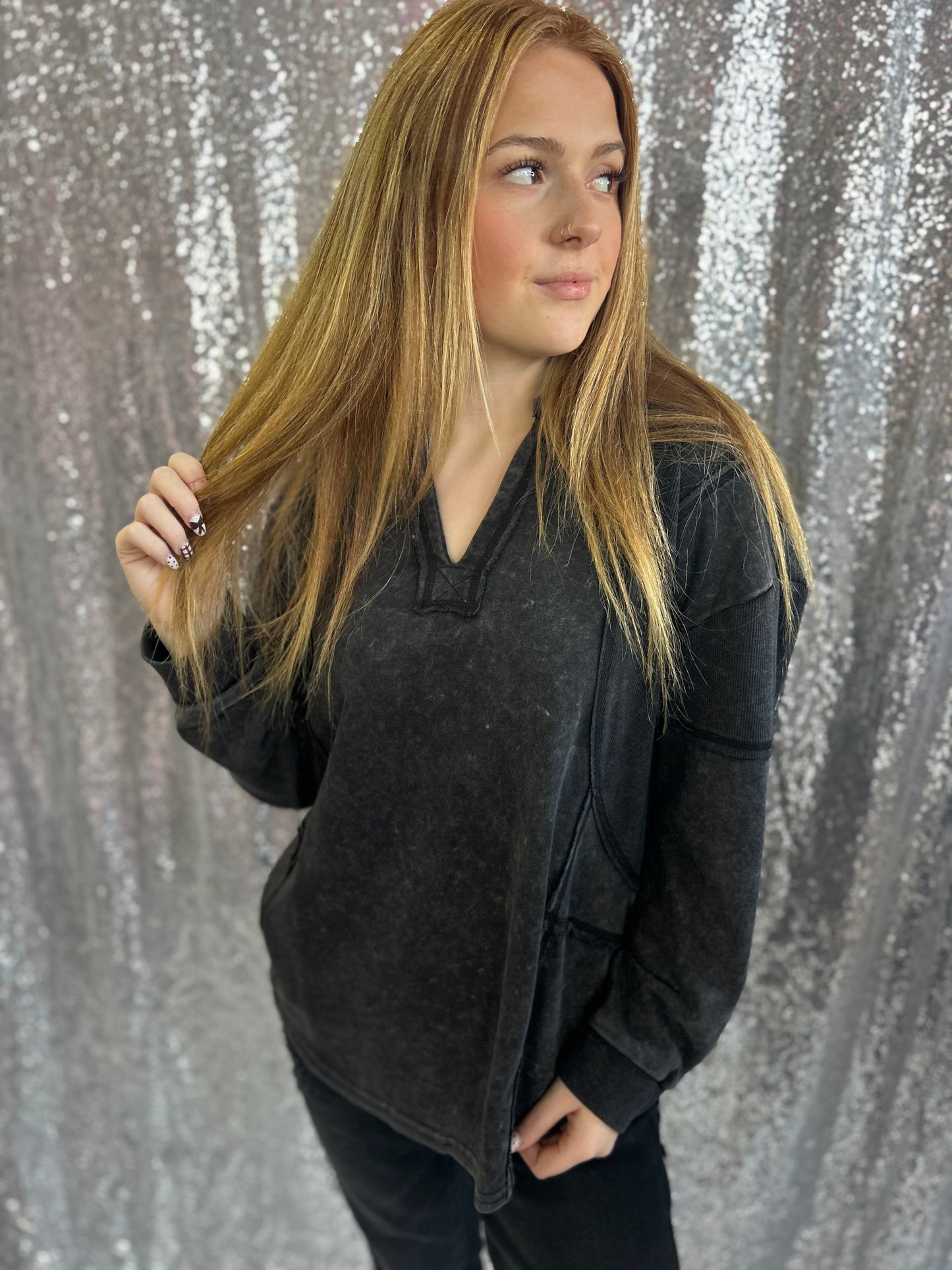 Midnight Acid Wash Pullover