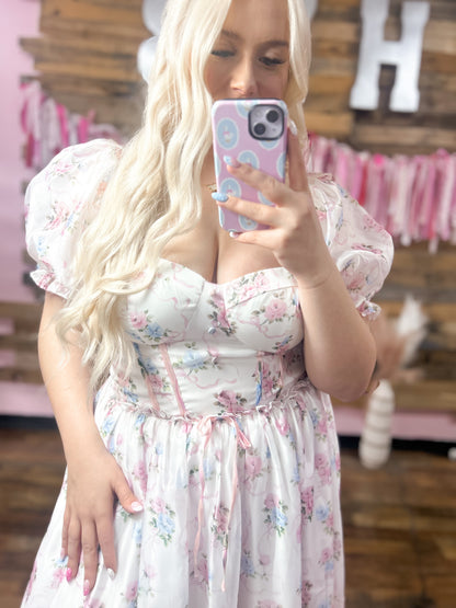 Whimsical Floral Coquette Maxi