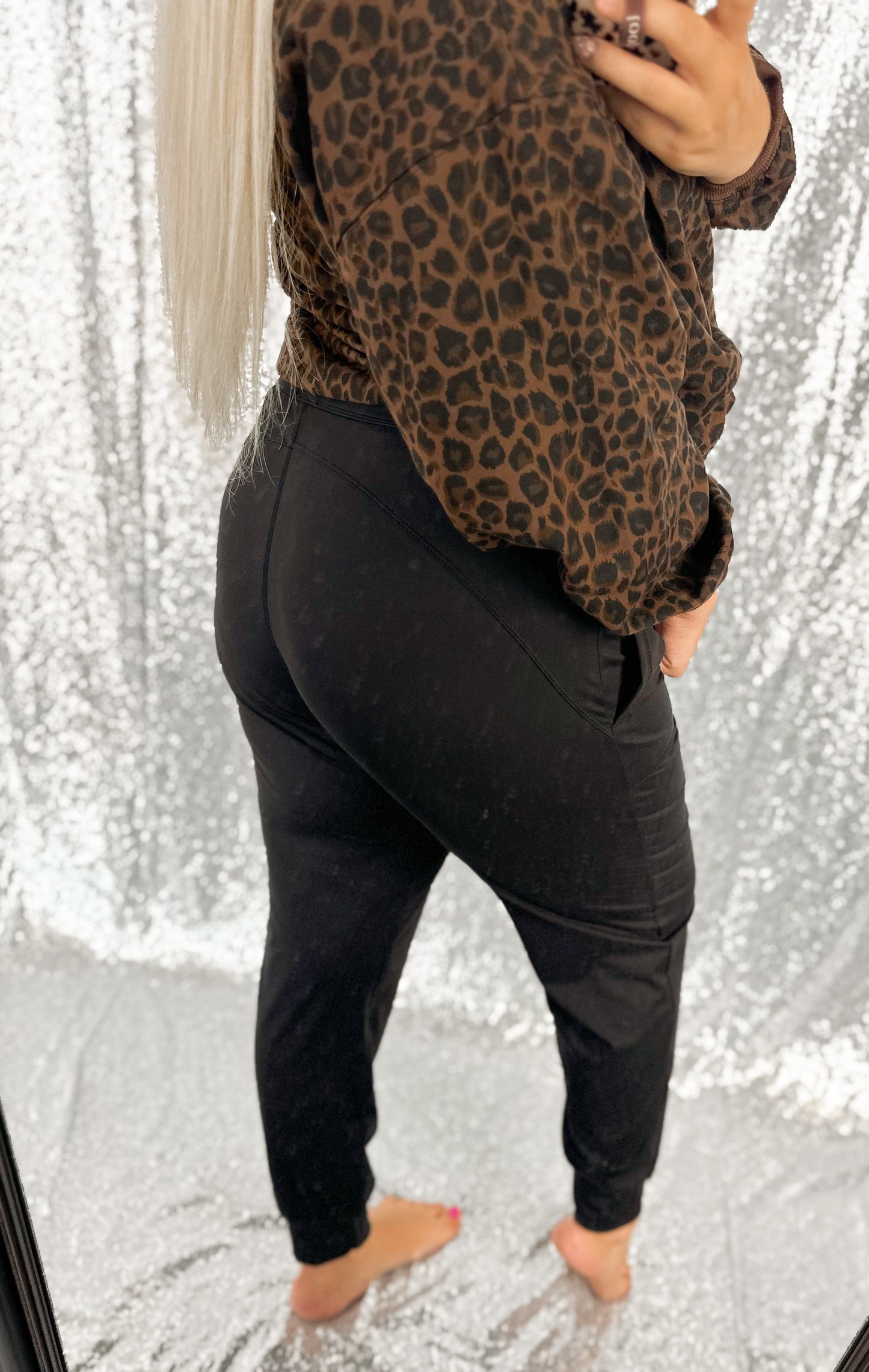 Black Buttery Soft Wide Waistband Joggers