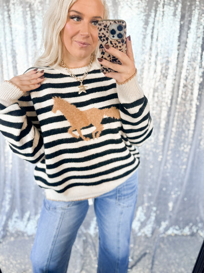 Striped Stables Sweater