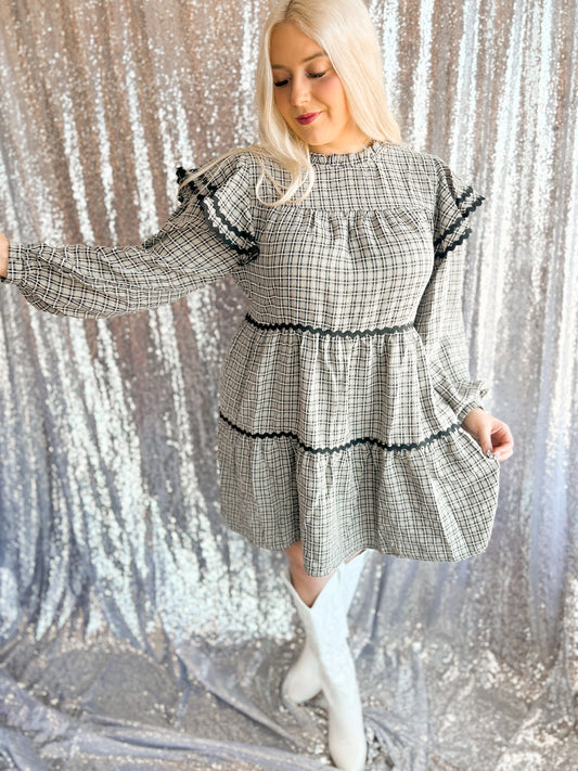 Mabel Check Tiered Dress