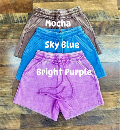 Acid Wash Pocket Shorts